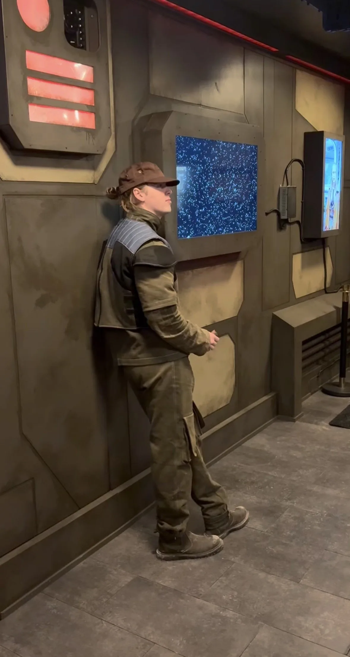Captain Jordan at the ship's controls